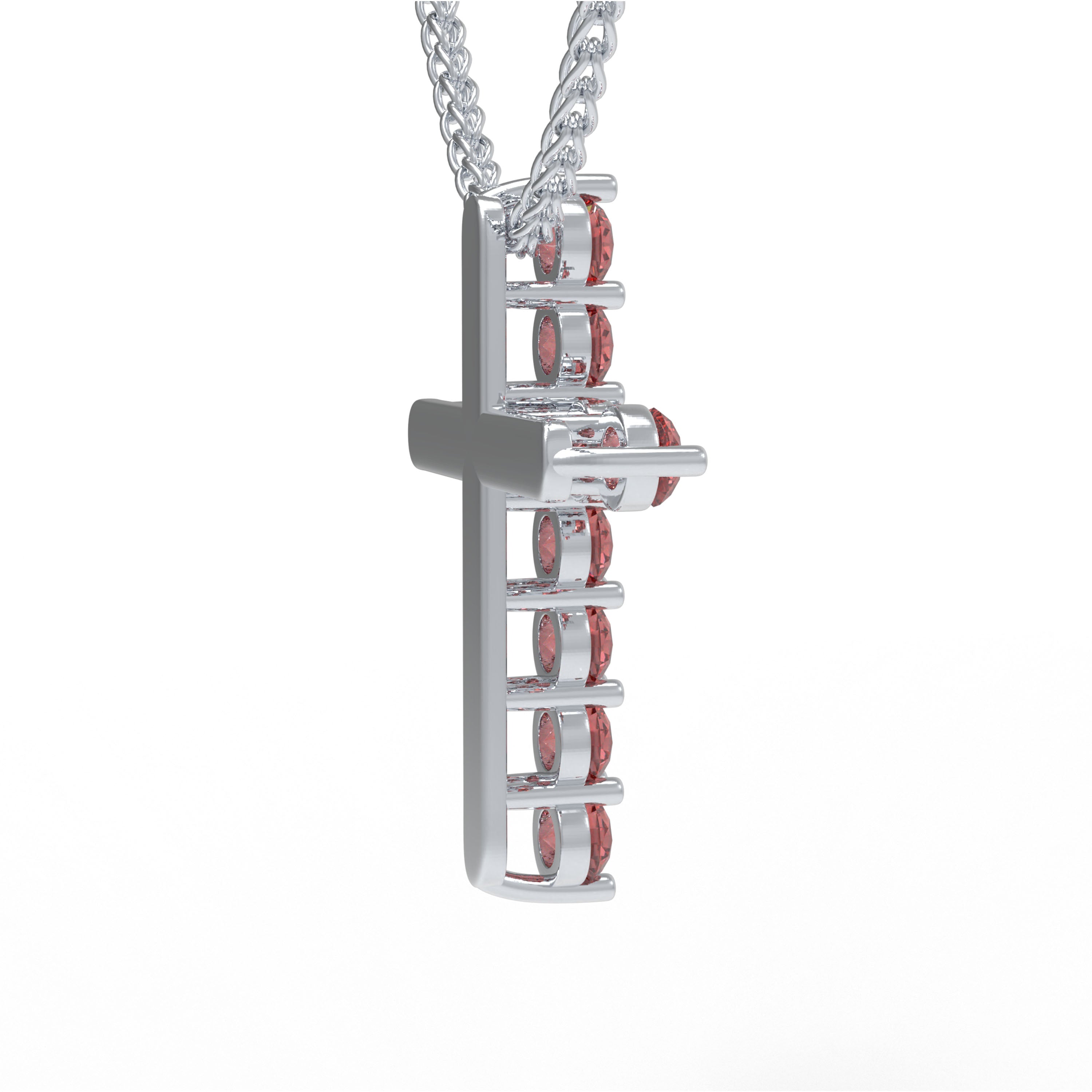 Crimson Faith 1 CT Lab-Created Ruby Cross Pendant Necklace in Sterling Silver