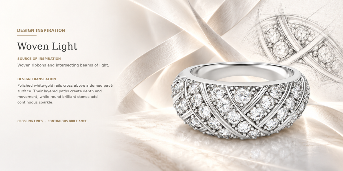 42-Stone Multi-Row Round Brilliant Lab-Grown Diamond Band, 1.00 CTW | ELVORIQUE