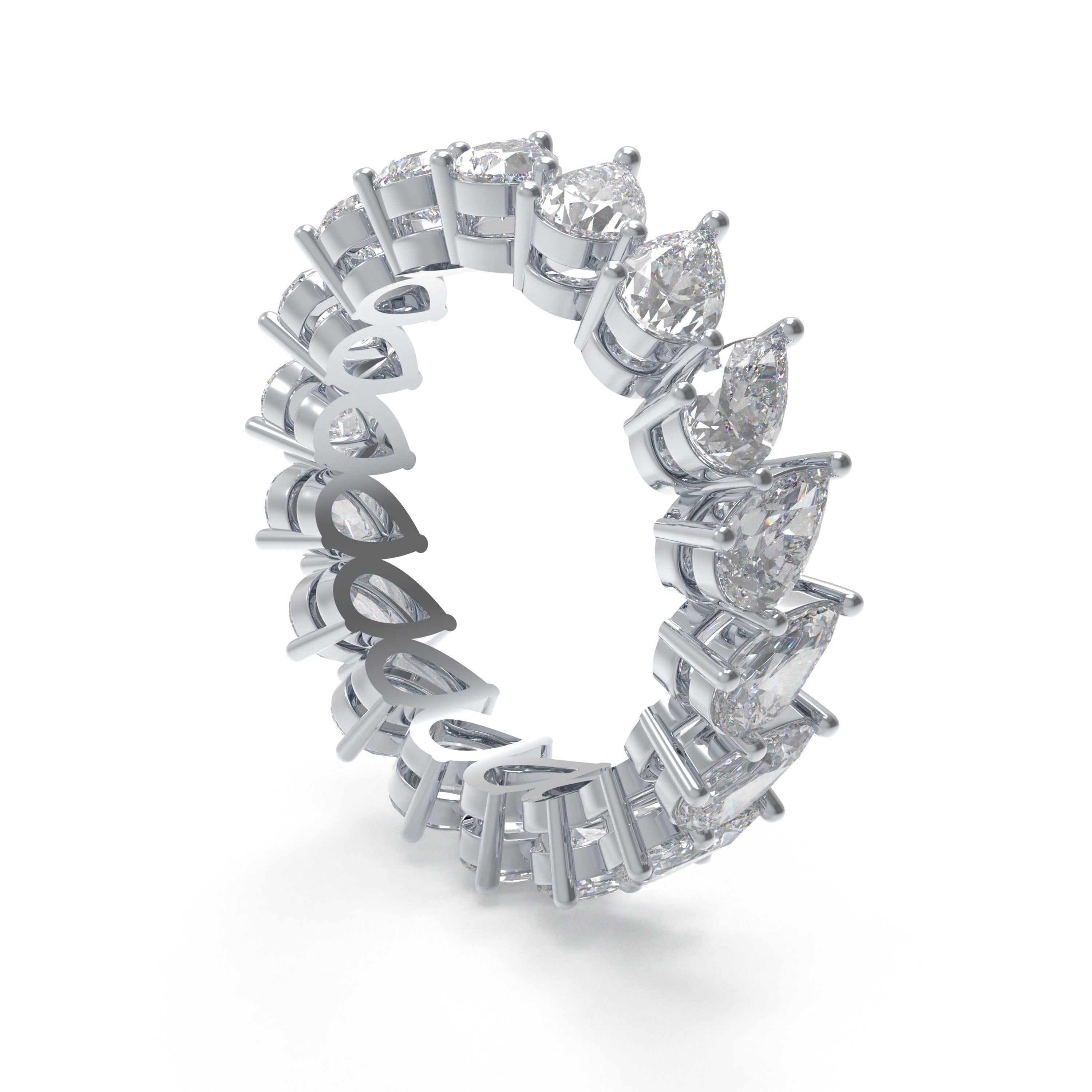 3 CTW Pear-Shaped Lab-Grown Diamond Full Eternity Ring