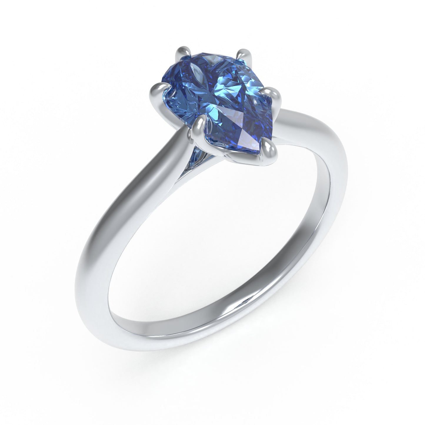 2ct Lab-Grown Lab-grown sapphire Gemstone Ring 10K/14K White Gold & 950 Platinum | Anniversary Engagement Wedding Gift