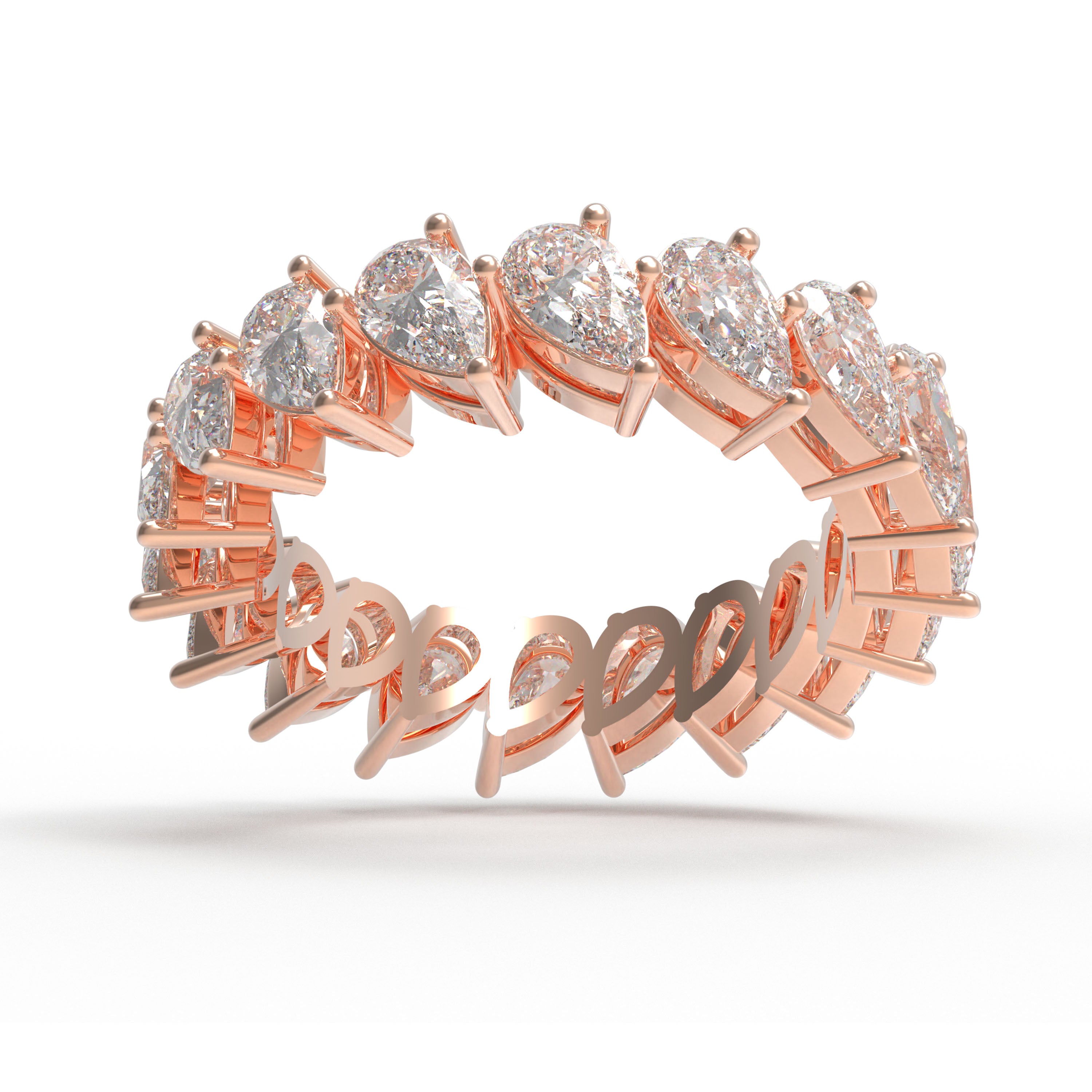 Drops of Eternity 3 CTW Pear Lab-Grown Diamond Full Eternity Band in Rose Gold
