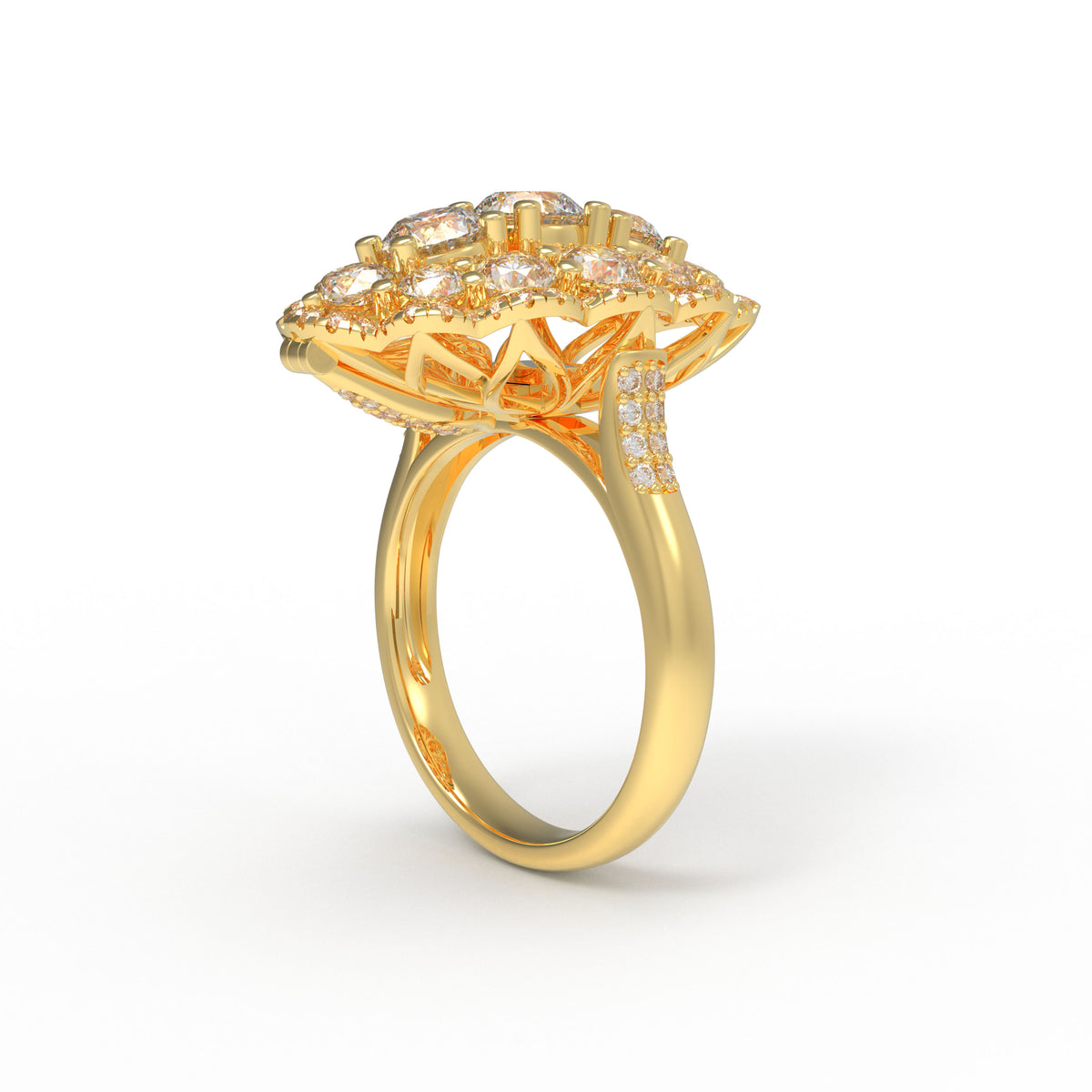 Golden Light 3CT Lab-Grown Diamond Convertible Ring & Pendant Set
