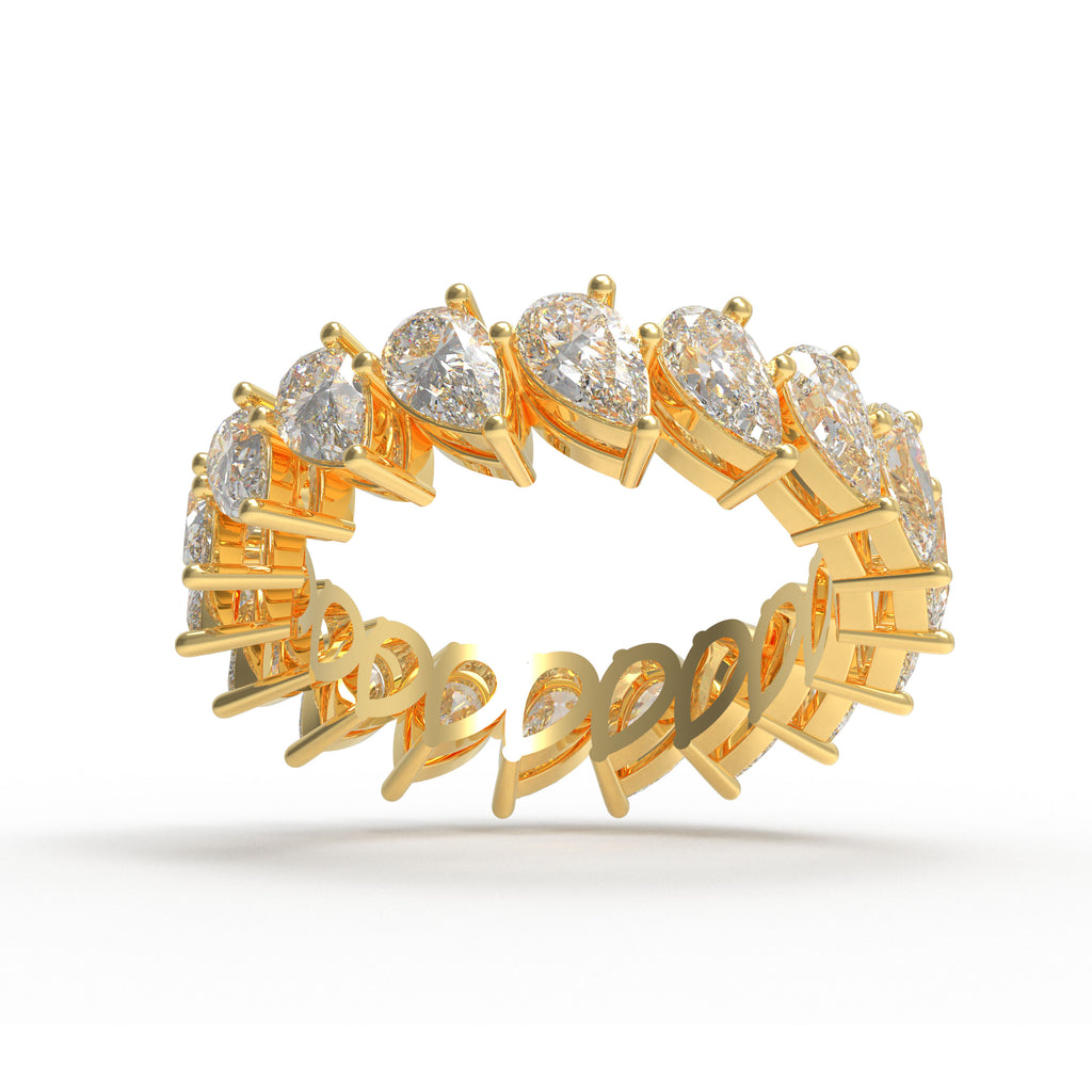 Drops of Eternity 3 CTW Pear Lab-Grown Diamond Full Eternity Band in Yellow Gold
