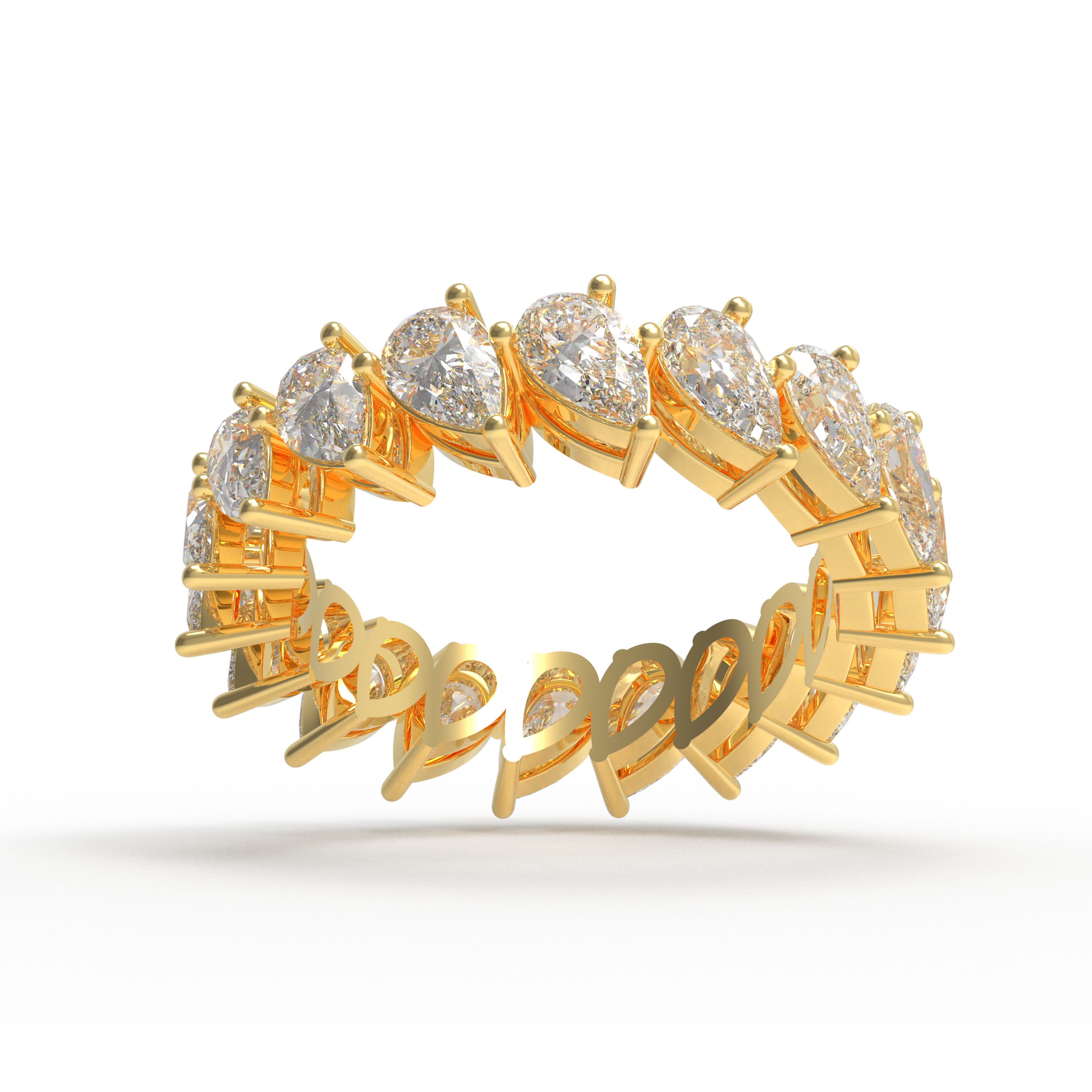 Drops of Eternity 3 CTW Pear Lab-Grown Diamond Full Eternity Band in Yellow Gold