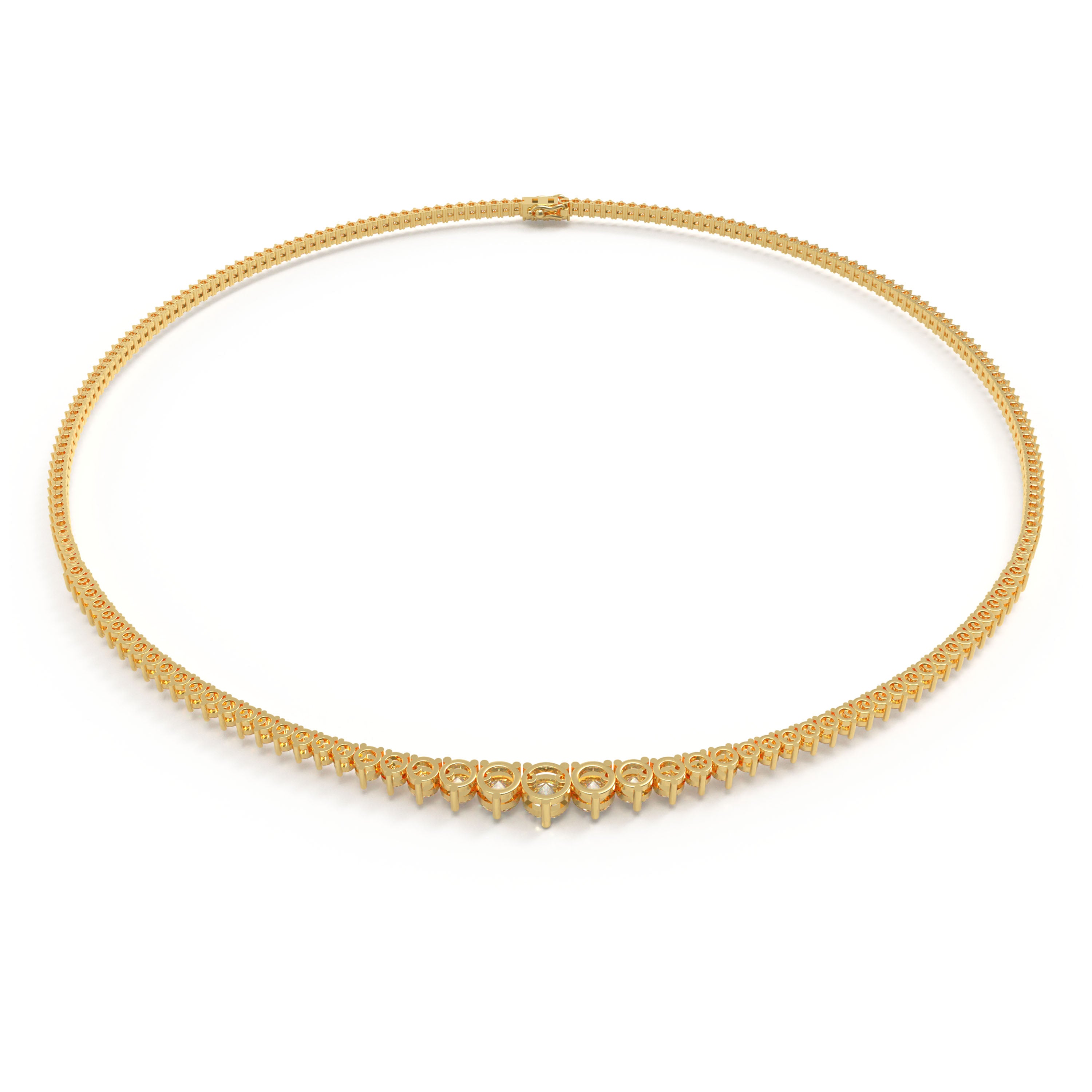 Lab-Grown Diamond Necklace, 8ct/10ct D-E Color VVS1-VVS2, 10K/14K Yellow Gold, 16 Inch Anniversary & Wedding Gift for Women