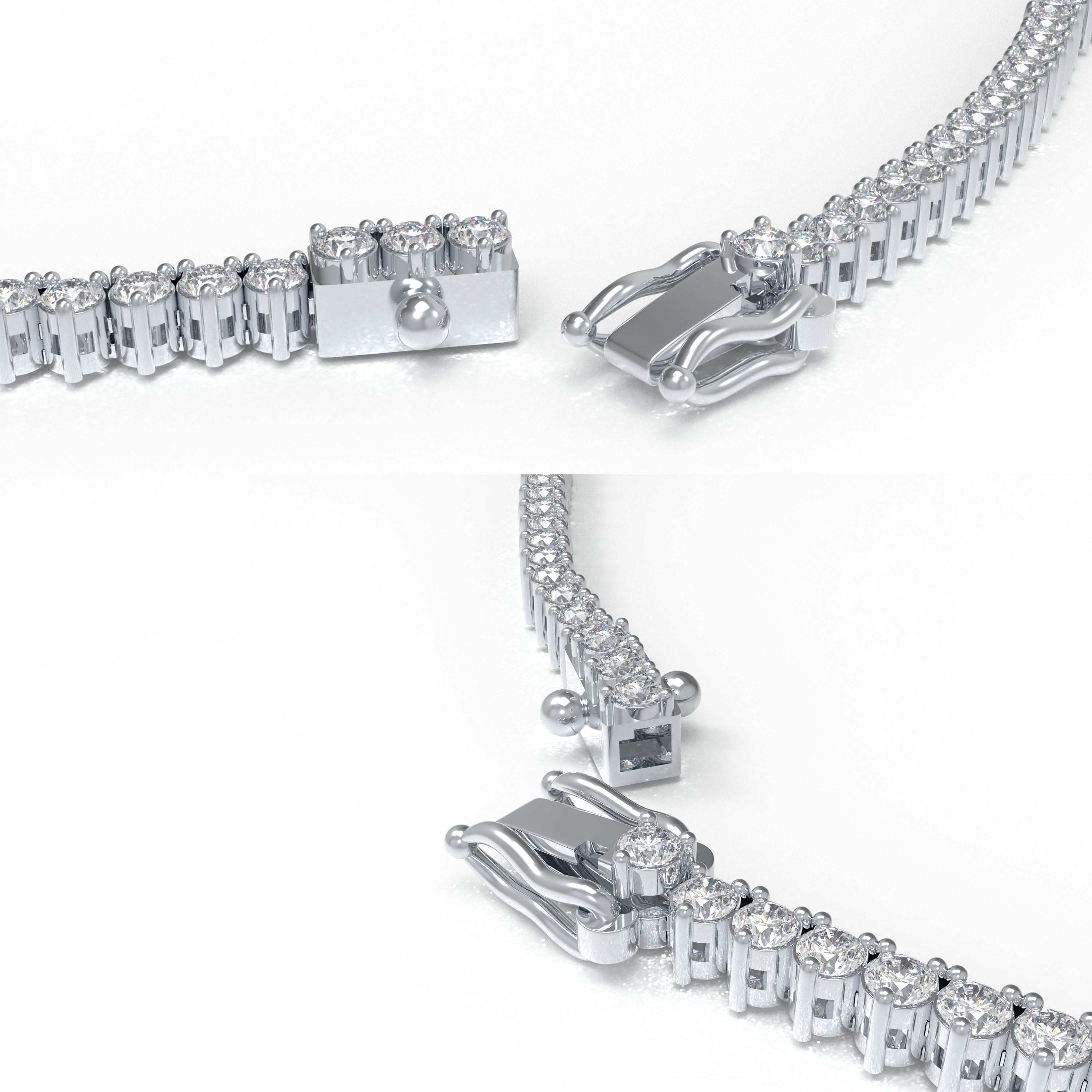 925 Sterling Silver Moissanite Necklace, Handmade Luxury Tennis Necklace for Women