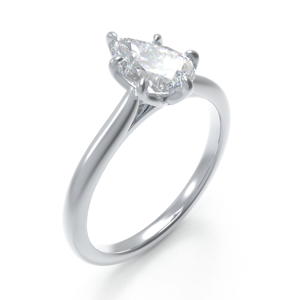 Luminous Dewdrop 2CT Pear-Cut Lab-Grown Diamond Solitaire Ring
