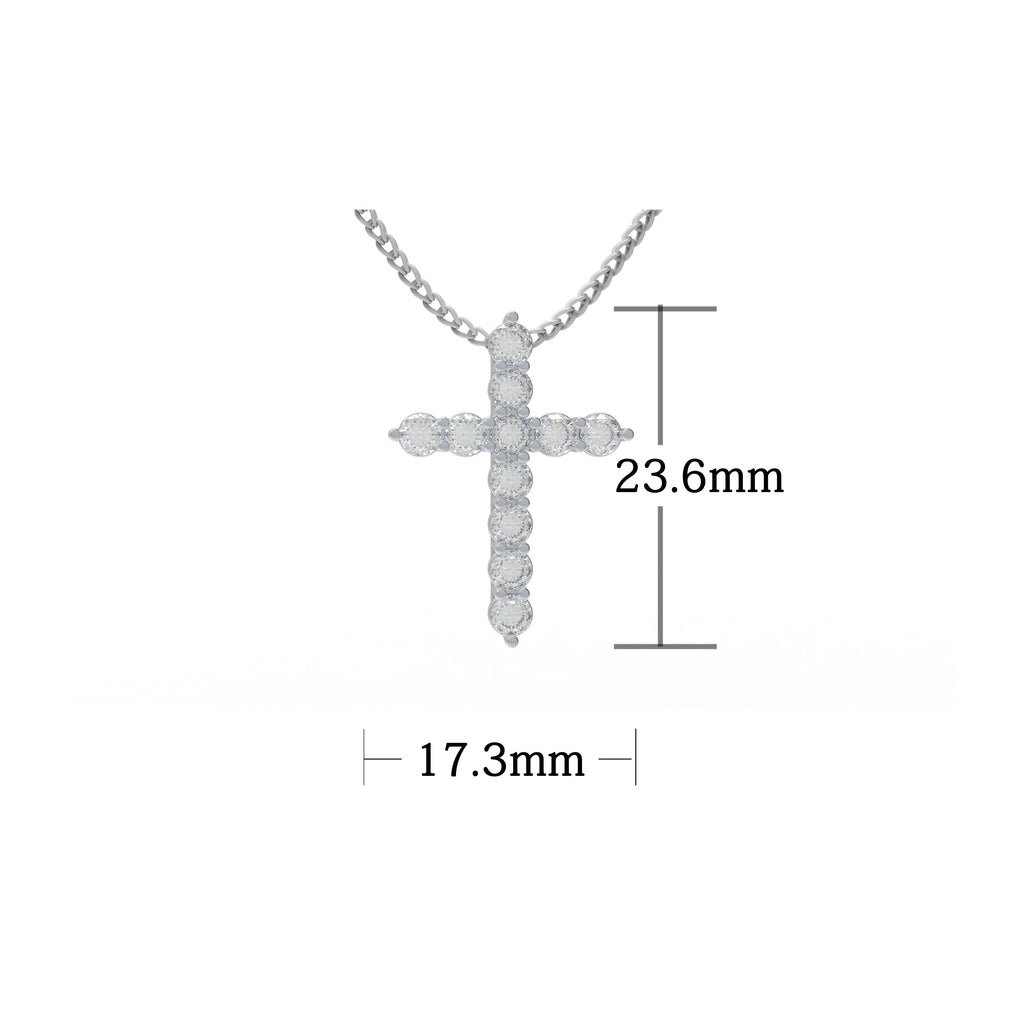 Luminous Covenant 0.70 CT Lab-Grown Diamond Cross Necklace in White Gold or Platinum