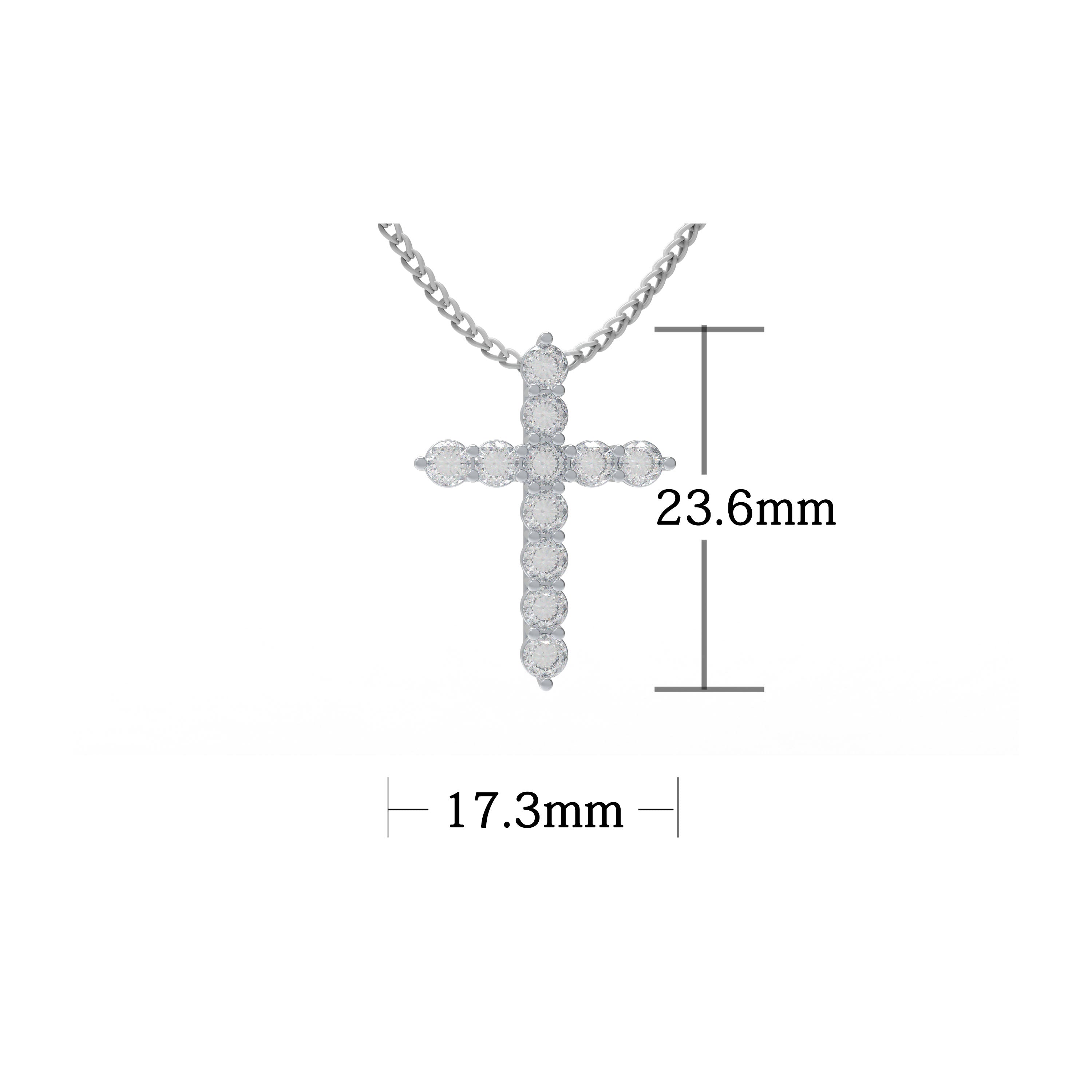 Luminous Covenant 0.70 CT Lab-Grown Diamond Cross Necklace in White Gold or Platinum