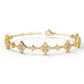 Eternal Fortune Lab-Grown Diamond Clover Bracelet in Yellow Gold