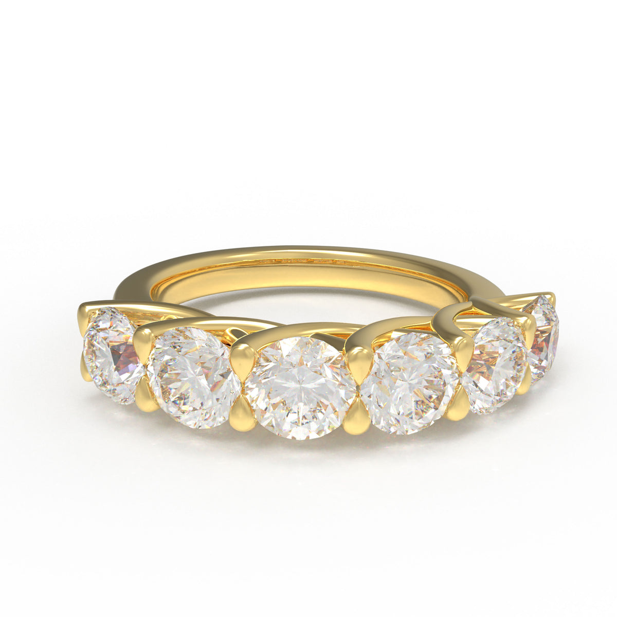 1.80CT Six-Stone Lab-Grown Diamond Ring in 10K or 14K Yellow Gold