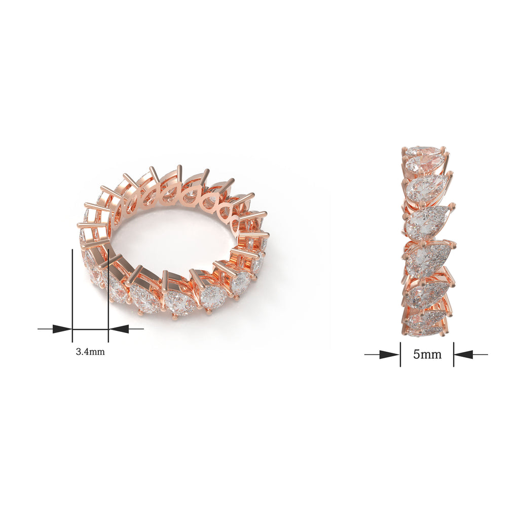 Drops of Eternity 3 CTW Pear Lab-Grown Diamond Full Eternity Band in Rose Gold