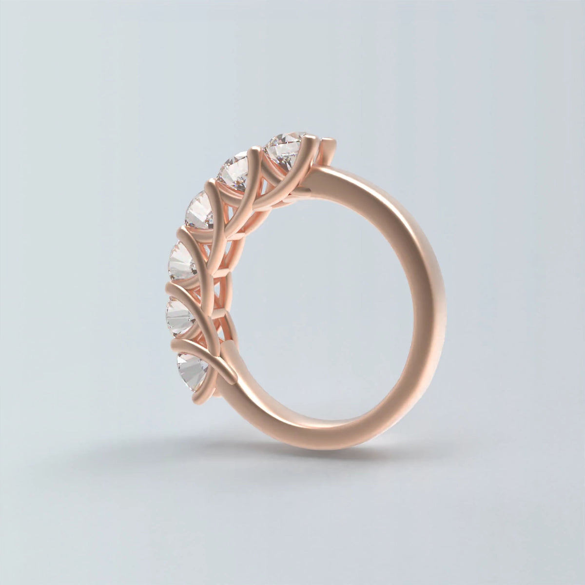 1.80CT Six-Stone Lab-Grown Diamond Anniversary Ring in 10K or 14K Rose Gold