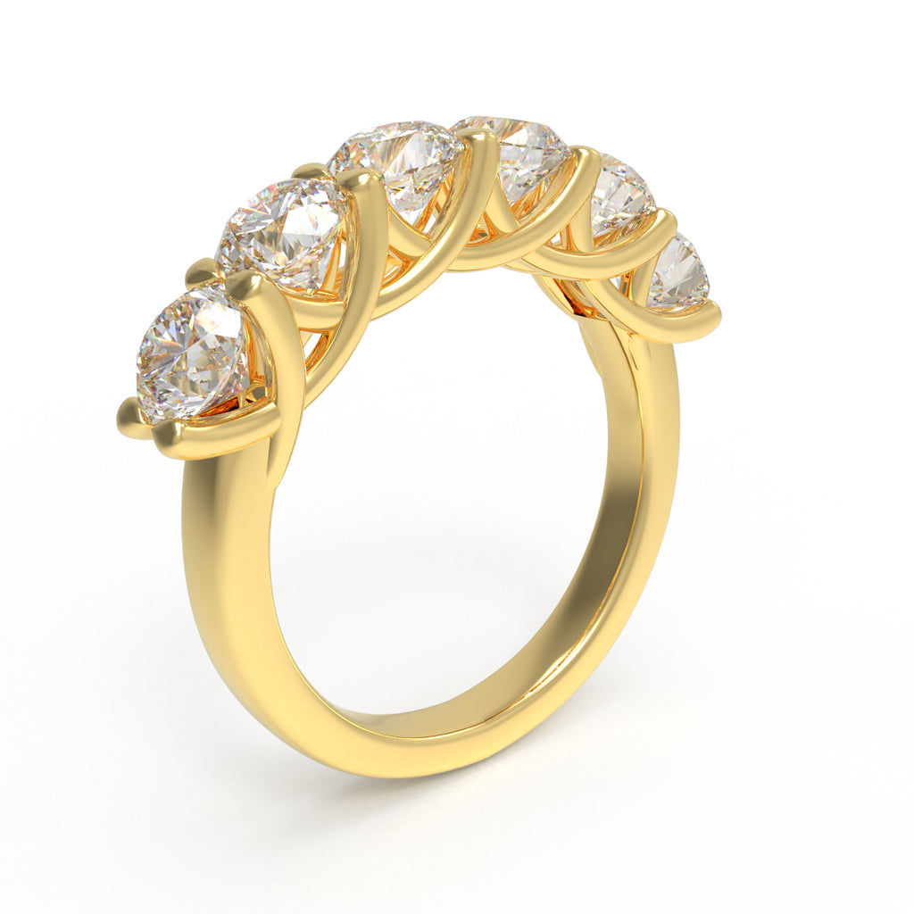 1.80CT Six-Stone Lab-Grown Diamond Ring in 10K or 14K Yellow Gold