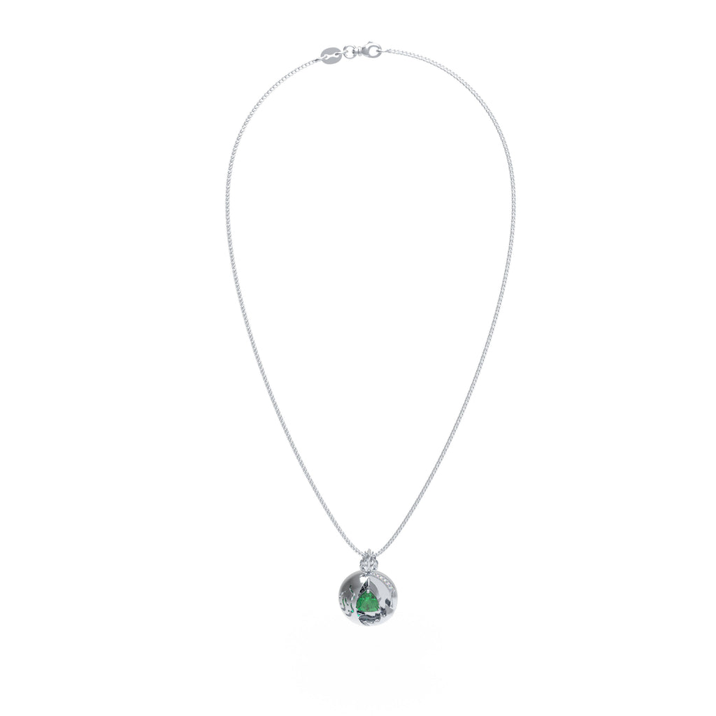 1CT Pear-Cut Lab-Grown Emerald & Diamond Pendant Necklace