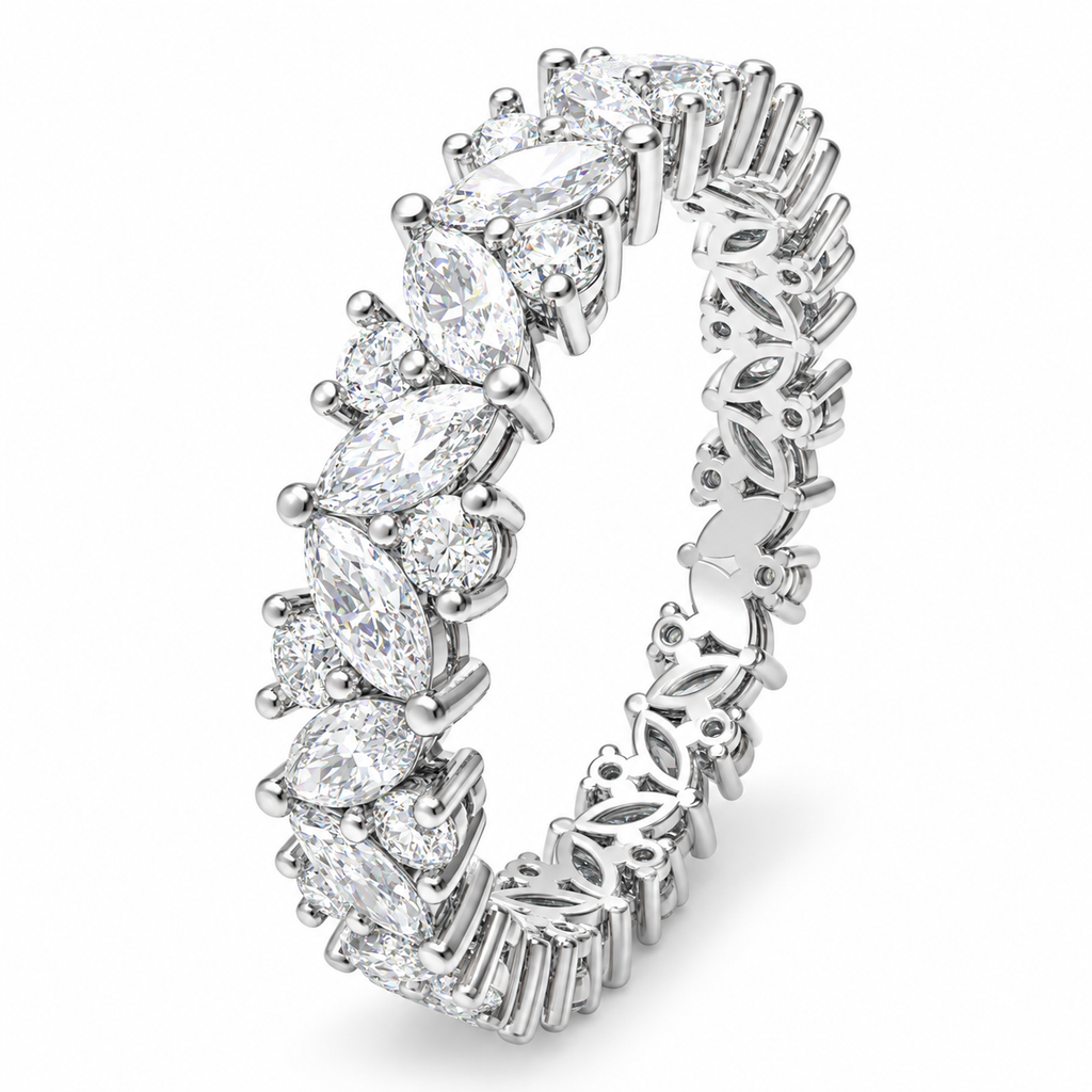 Eternal Leaves Marquise & Round Lab-Grown Diamond Eternity Ring