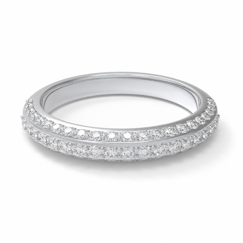 Trilume Three-Row Lab-Grown Diamond Half Eternity Band