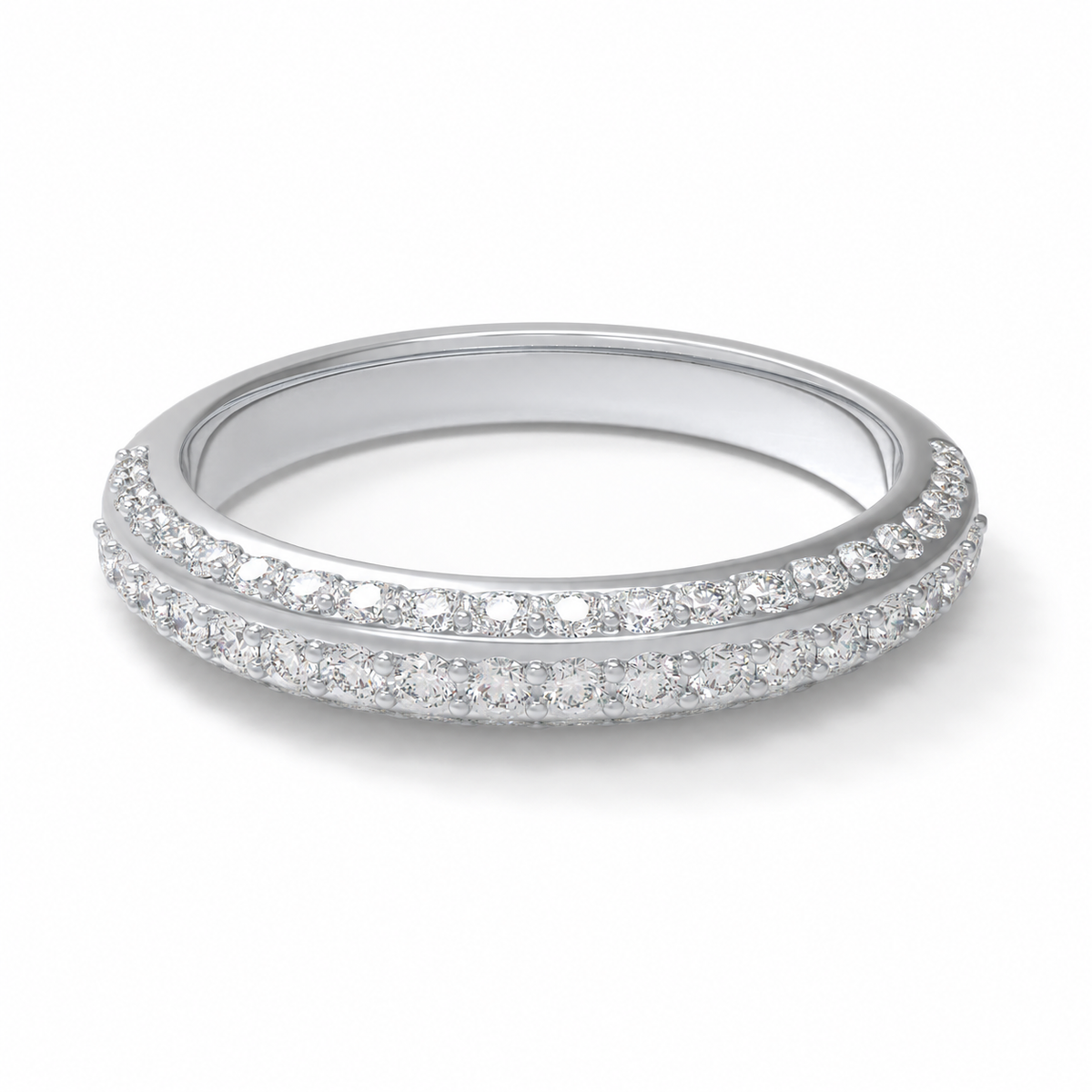 Trilume Three-Row Lab-Grown Diamond Half Eternity Band