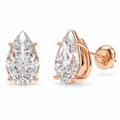 Rose Dewlight Pear-Cut Lab-Grown Diamond Stud Earrings