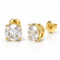 Golden Luminous Core Round Brilliant Lab-Grown Diamond Stud Earrings