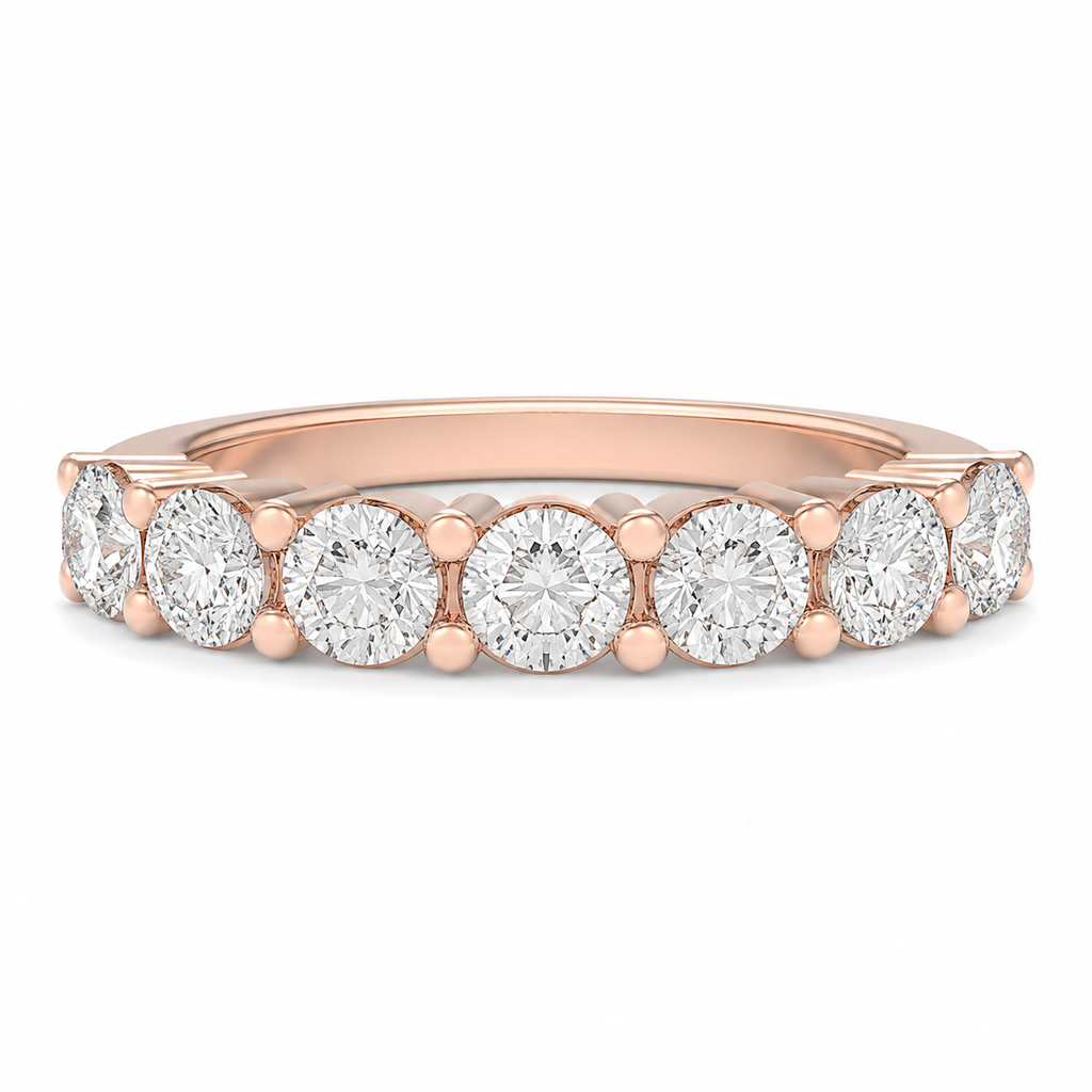 Seven Petals 1.75 CTW Seven-Stone Round Lab-Grown Diamond Ring in Rose Gold