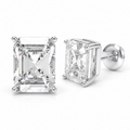 Architectural Light Rectangular Brilliant-Cut Lab-Grown Diamond Stud Earrings