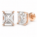 Architectural Light Rectangular Brilliant-Cut Lab-Grown Diamond Stud Earrings