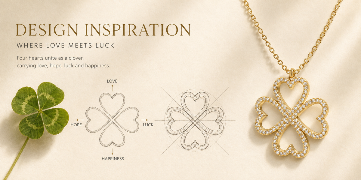 Four Hearts Clover Lab-Grown Diamond Pendant Necklace