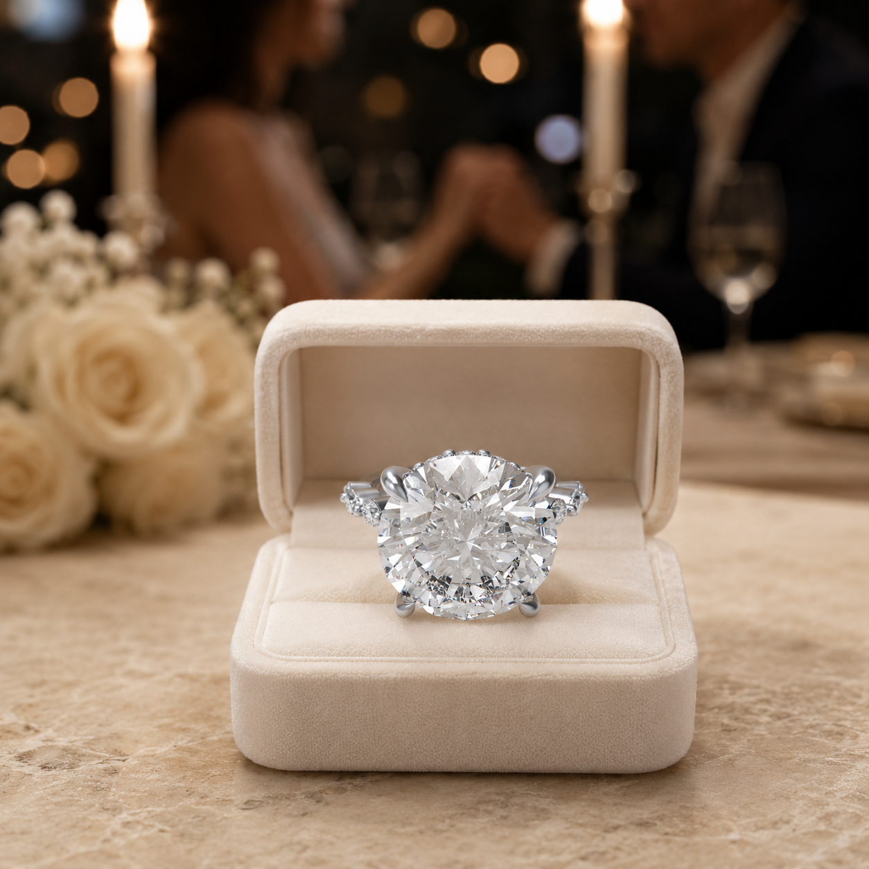 Crown of Light 5CTW Round & Marquise Lab-Grown Diamond Ring