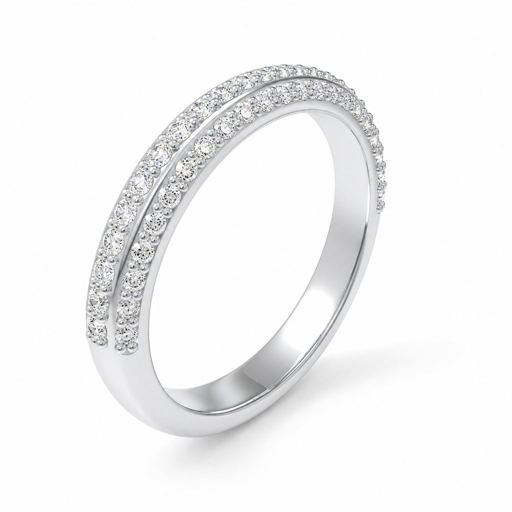 Trilume Three-Row Lab-Grown Diamond Half Eternity Band