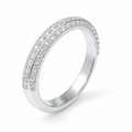 Trilume Three-Row Lab-Grown Diamond Half Eternity Band