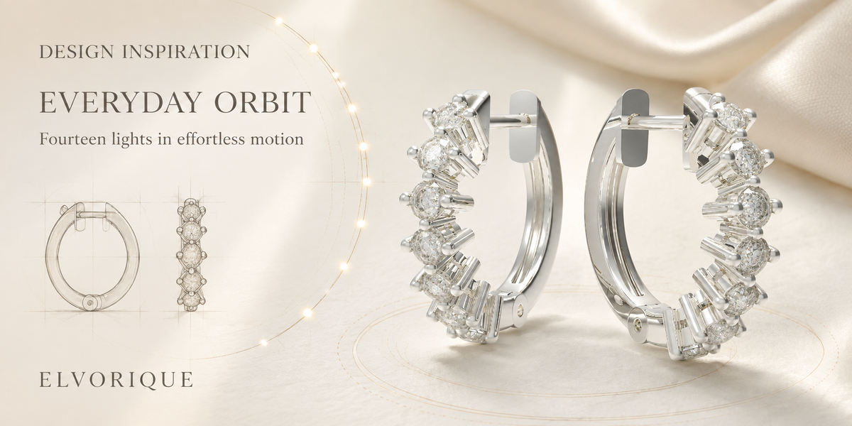 Everyday Orbit 1 CTW Moissanite Huggie Hoop Earrings