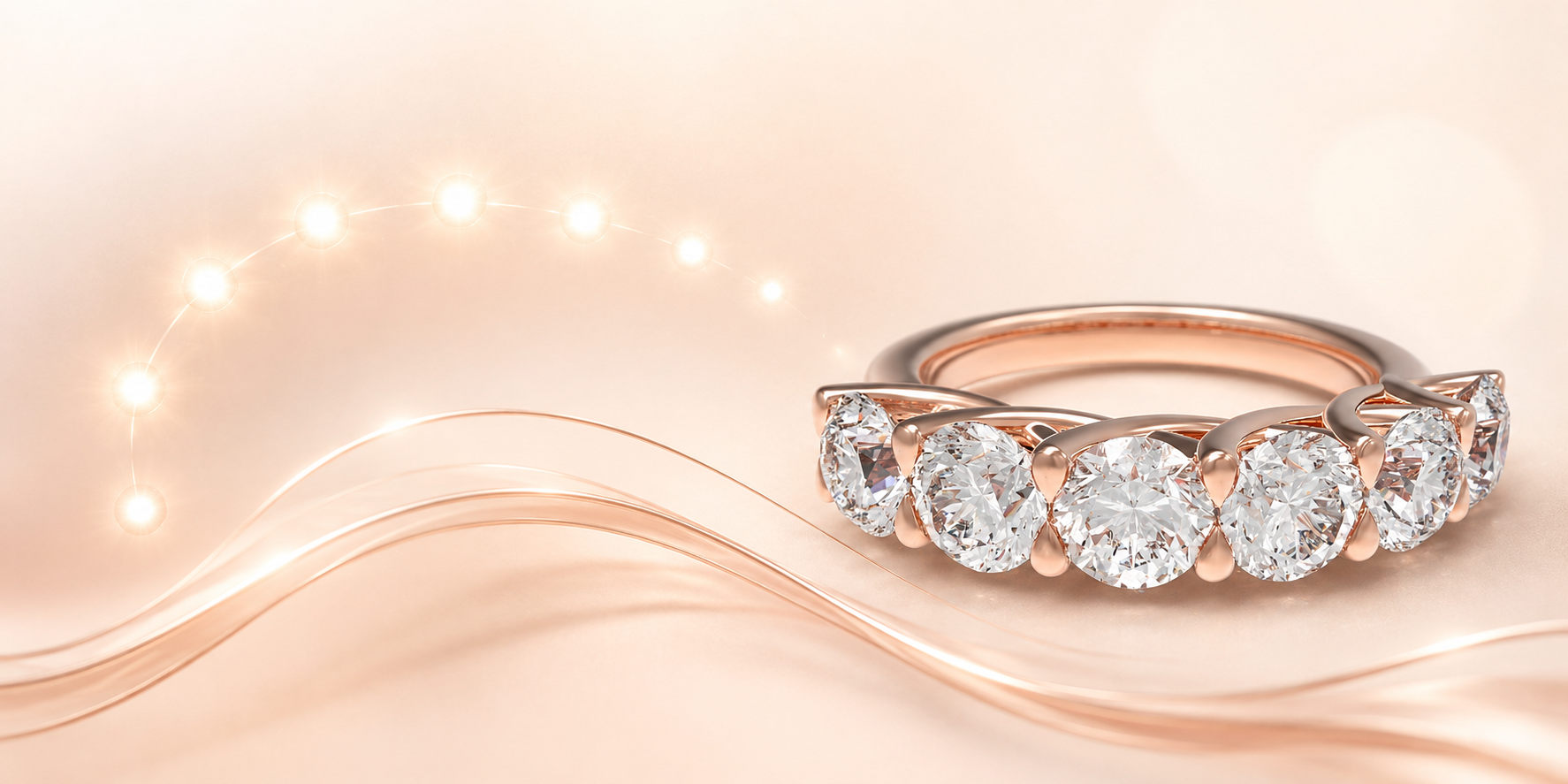 1.80CT Six-Stone Lab-Grown Diamond Anniversary Ring in 10K or 14K Rose Gold