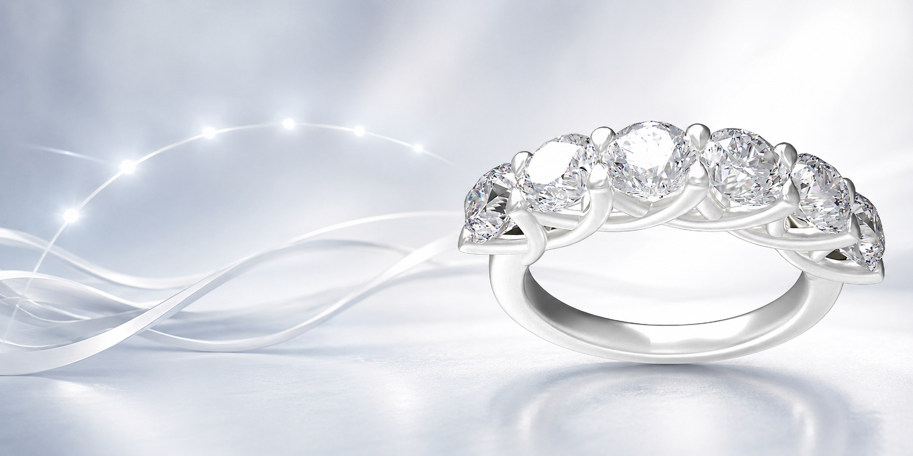 1.80CT Six-Stone Lab-Grown Diamond Ring in White Gold or Platinum