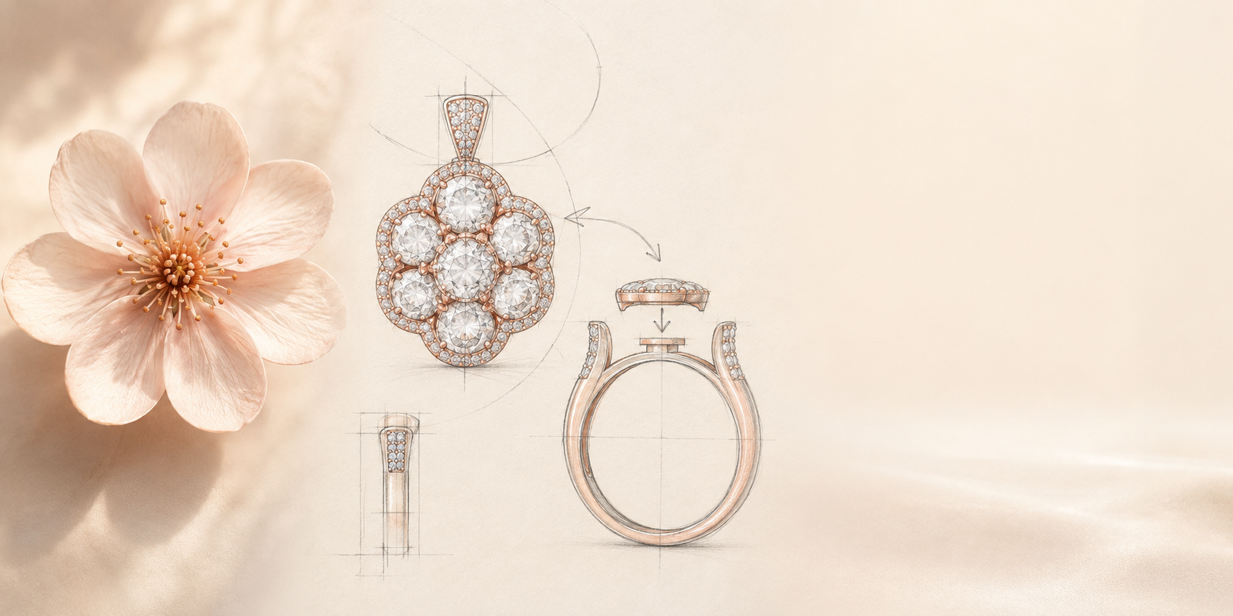 2-in-1 Lab-Grown Diamond Convertible Necklace & Ring in Rose Gold