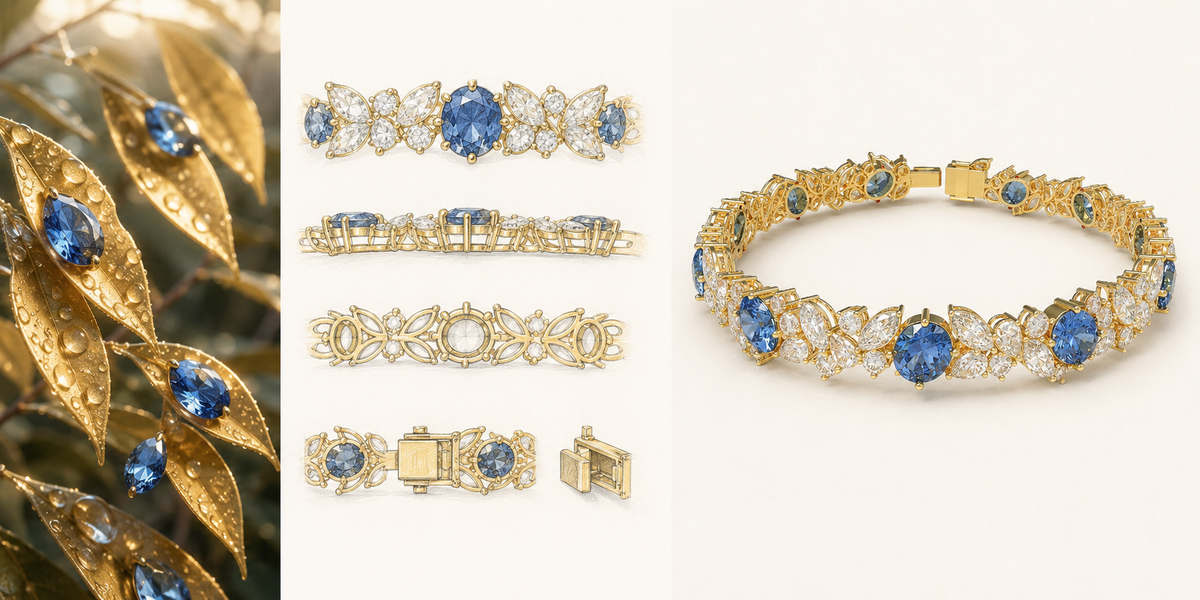 ELVORIQUE Eternelle Lab-Grown Sapphire and Diamond Bracelet