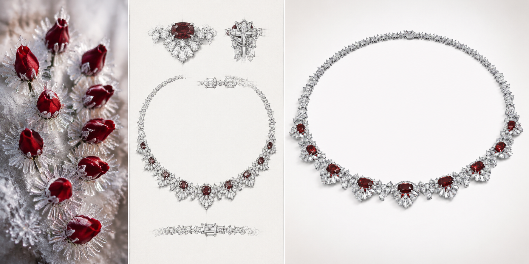 ELVORIQUE Atelier Cultured Ruby and Lab-Grown Diamond Necklace
