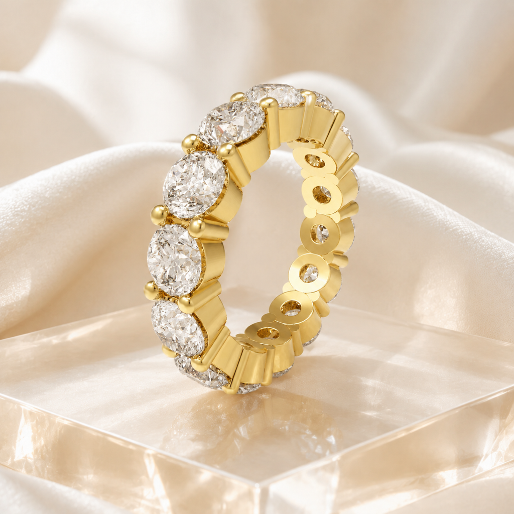 Eternelle Round Lab-Grown Diamond Full Eternity Band in Yellow Gold
