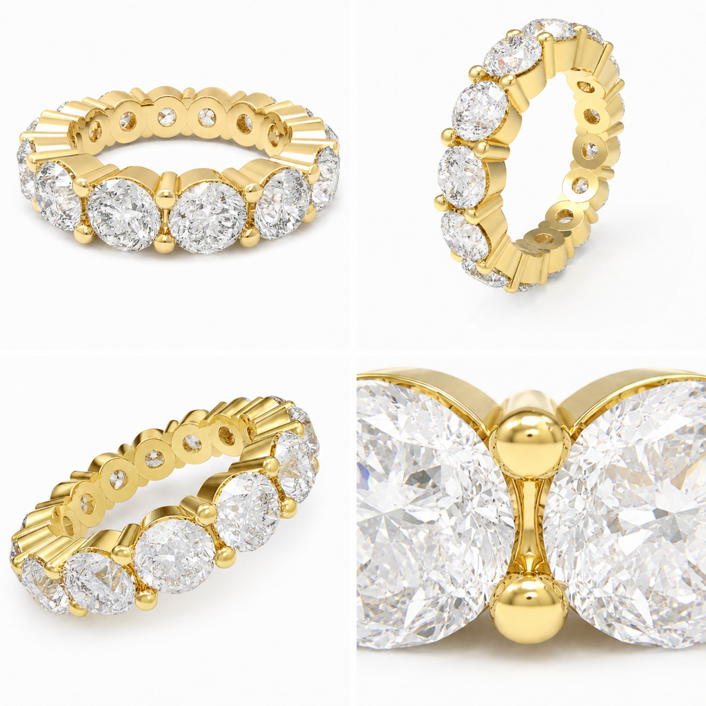 Eternelle Round Lab-Grown Diamond Full Eternity Band in Yellow Gold