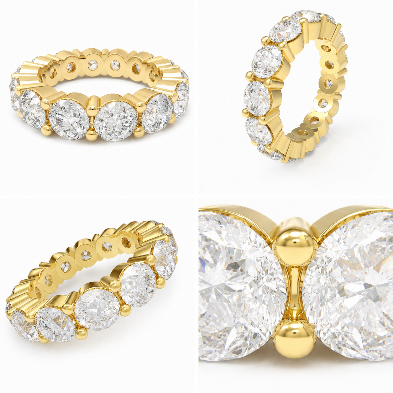 Eternelle Round Lab-Grown Diamond Full Eternity Band in Yellow Gold
