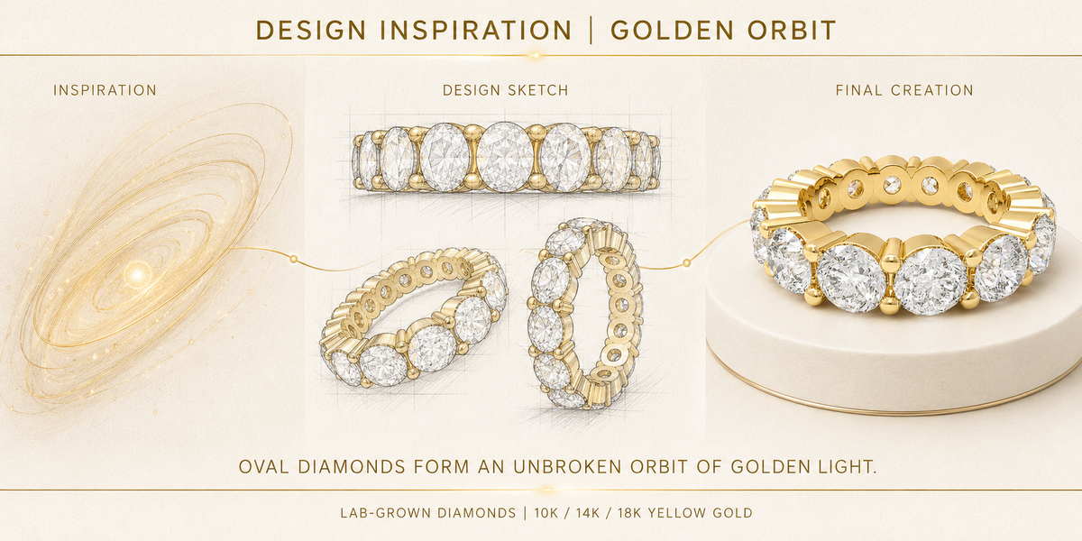 Eternelle Round Lab-Grown Diamond Full Eternity Band in Yellow Gold