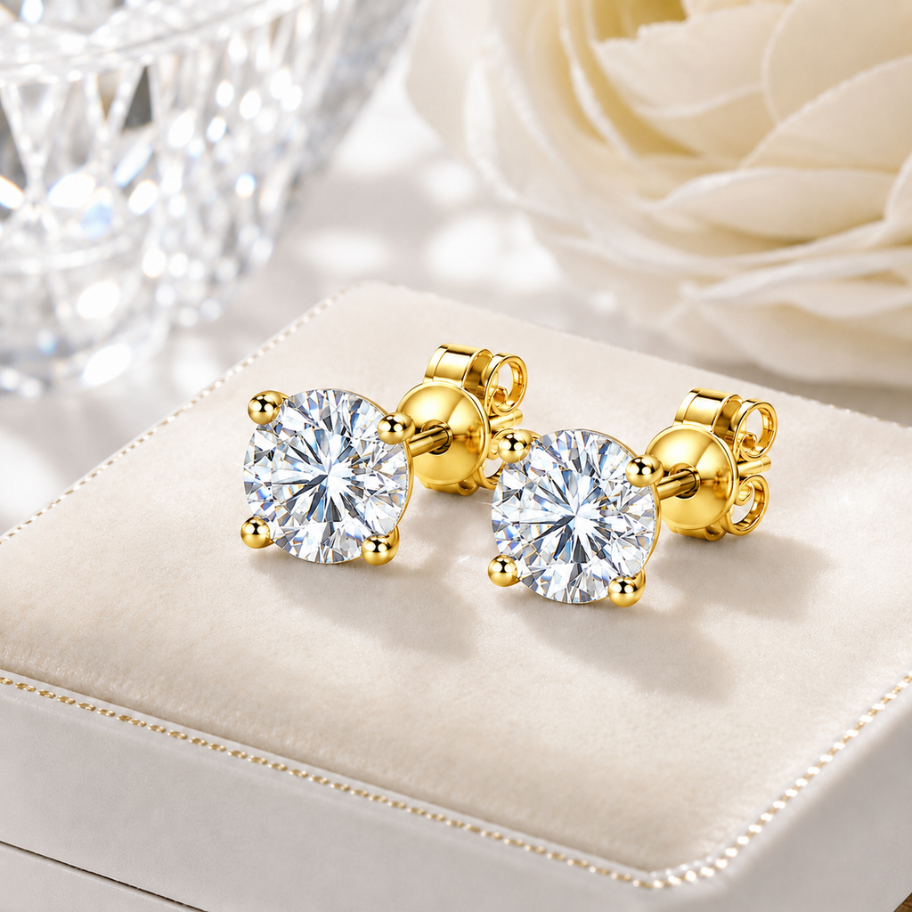 ORBIT LIGHT Solitaire Stud Earrings