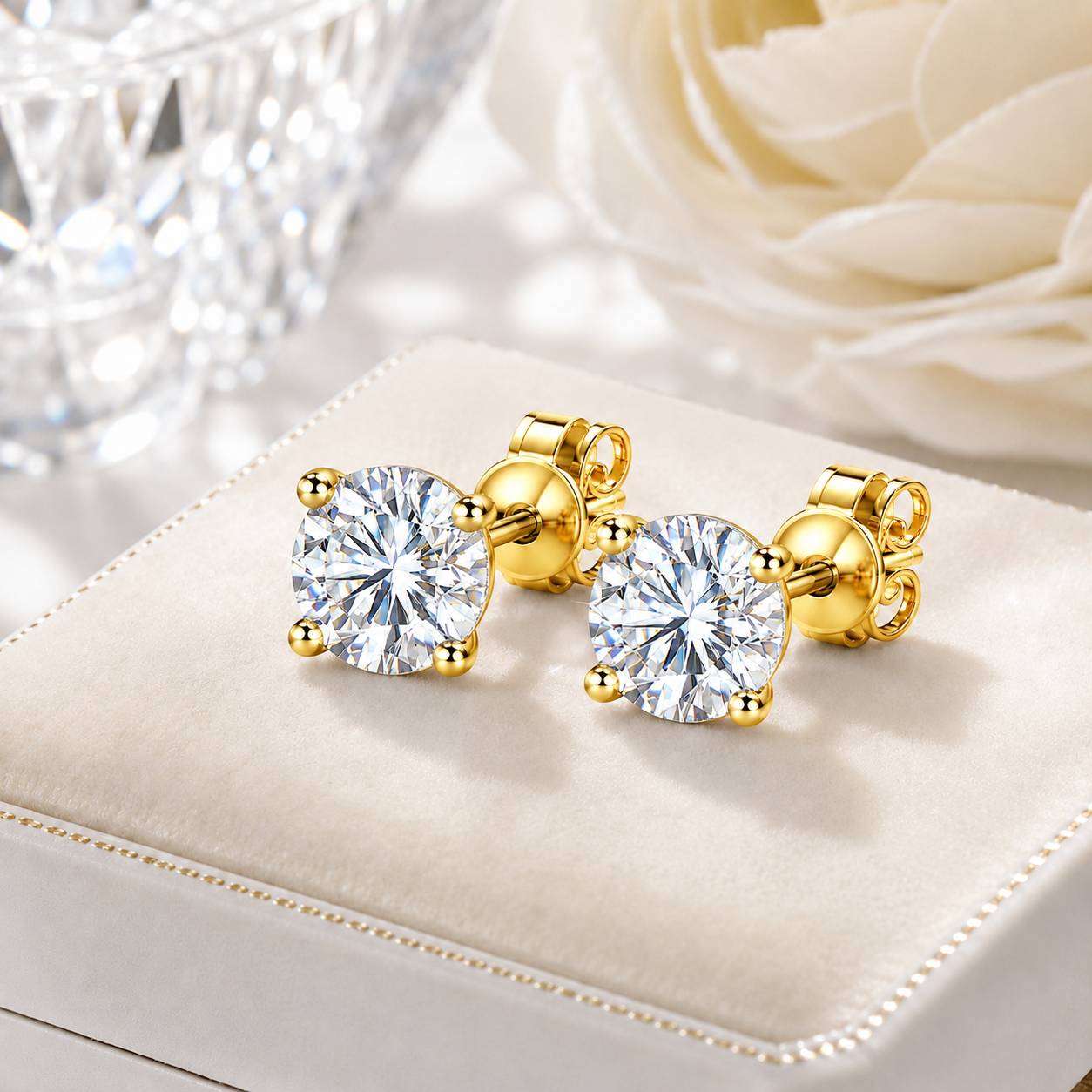 ORBIT LIGHT Solitaire Stud Earrings