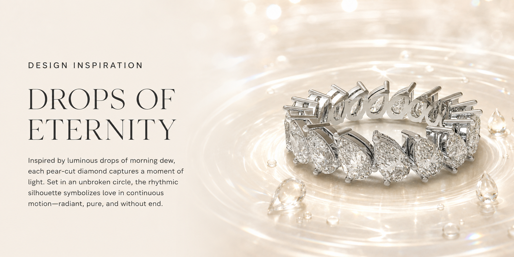 3 CTW Pear-Shaped Lab-Grown Diamond Full Eternity Ring
