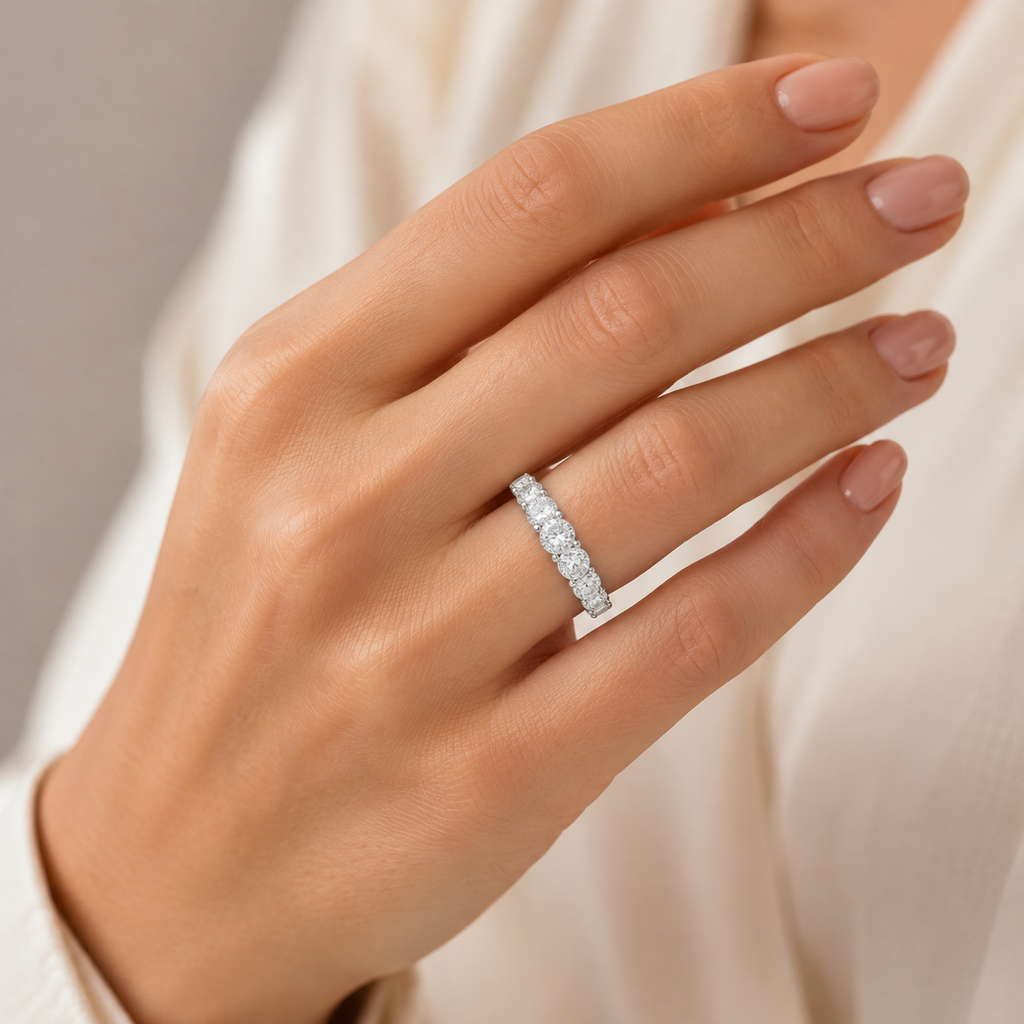Seven Lights 1.75 CTW Round Lab-Grown Diamond Seven-Stone Ring