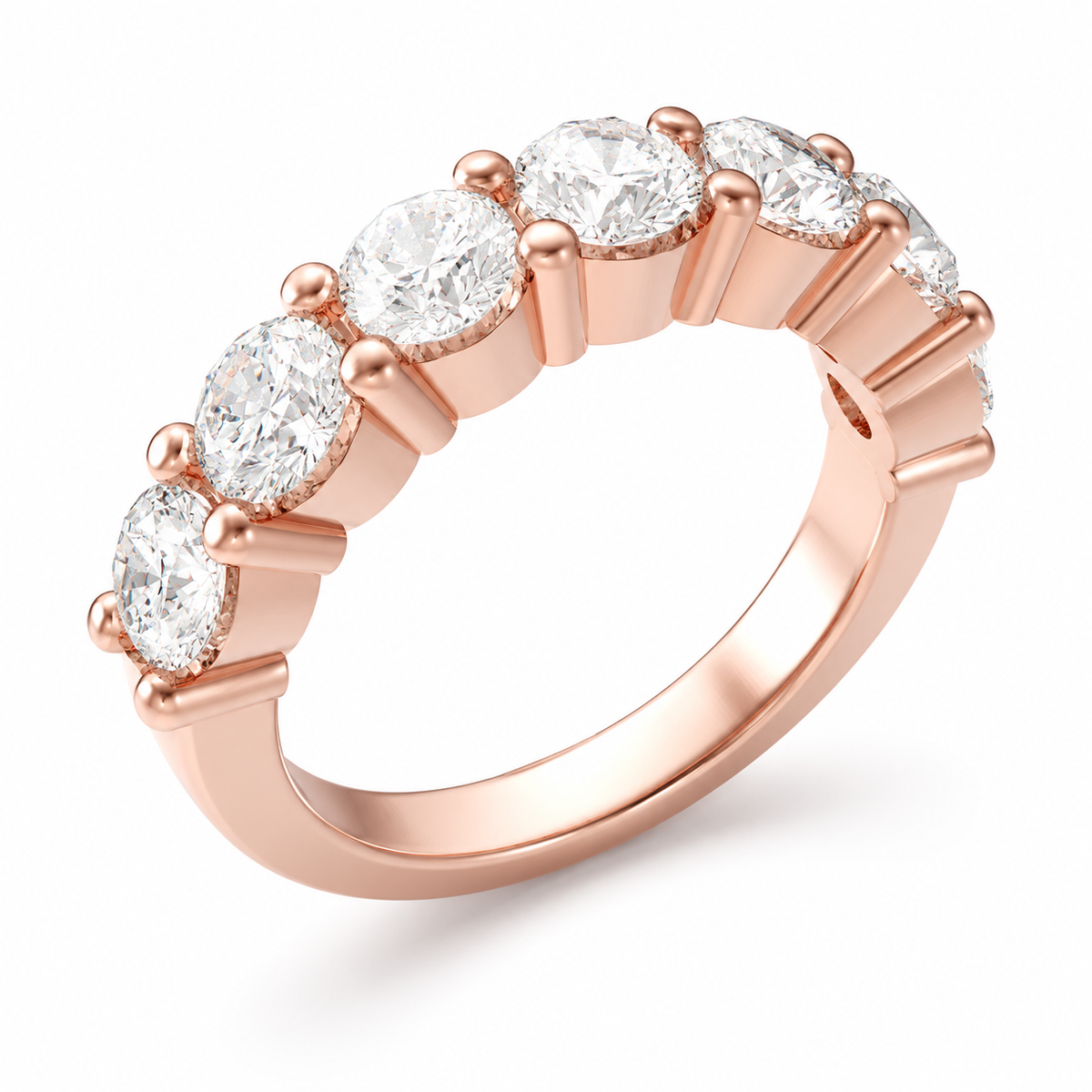 Seven Petals 1.75 CTW Seven-Stone Round Lab-Grown Diamond Ring in Rose Gold