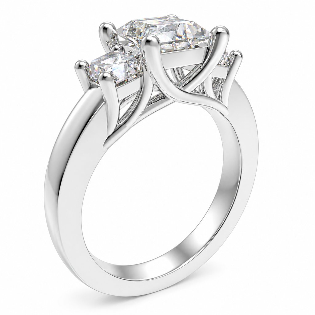 ELVORIQUE Triple-Row Pavé Lab-Grown Diamond Wedding Band