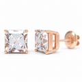 Rose Architectural Light Asscher-Cut Lab-Grown Diamond Stud Earrings