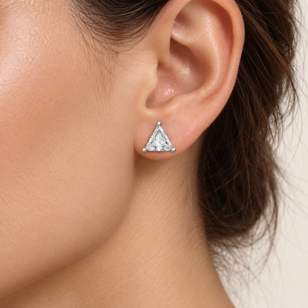 Prism Light Trillion-Cut Lab-Grown Diamond Stud Earrings