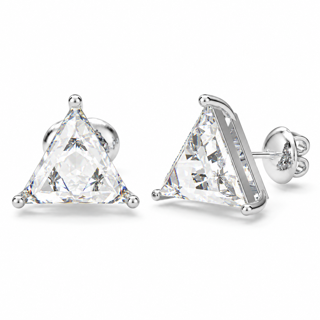 Prism Light Trillion-Cut Lab-Grown Diamond Stud Earrings
